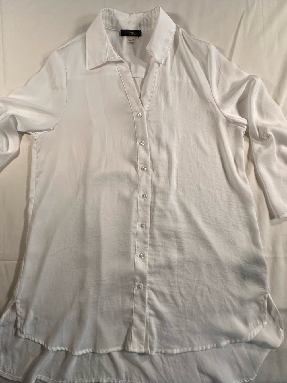 Women’s White Button-Up Shirt/Tunic boHo country cottage casual